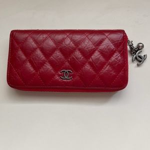 Red Large Quilted Wallet